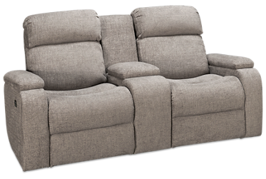 Austin Dual Power Loveseat Recliner - Tilt Power Headrest - Lumbar Support - Hidden Cup Holders - Center Storage Compartment