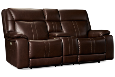 Game Time Dual Power Loveseat - Tilt Power Headrest - Lumbar Support - Massage - Heat - Console - Immersive Sound