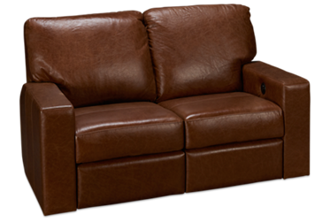 Energia Leather Dual Power Loveseat Recliner