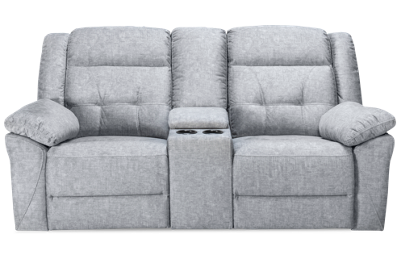 Steel Dual Power Loveseat Recliner with Tilt Headrest and Console