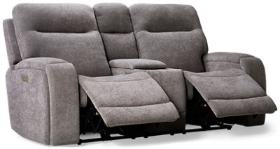 Echo Wave Dual Power Loveseat Recliner - Console with Cupholders - Tilt Power Headrest - Heat - Massage - Immersive Sound
