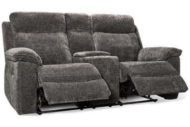 Rest Loveseat Recliner - Soft Chenille Fabric - Center Console - Cup Holders - Plush Cushions