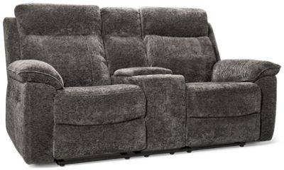 Rest Loveseat Recliner - Soft Chenille Fabric - Center Console - Cup Holders - Plush Cushions