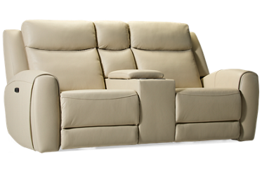 Bronco Leather Dual Power Loveseat Recliner with Console