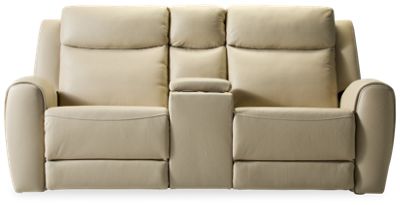 Bronco Leather Dual Power Loveseat Recliner with Console