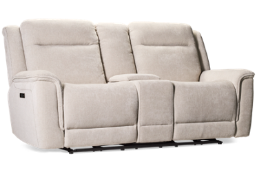 Anders Dual Power Loveseat Recliner with Tilt Headrest & Console