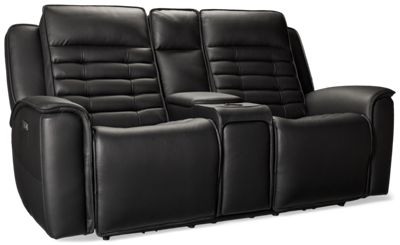 Velocity Leather Dual Power Loveseat Recliner - Console - Tilt Power Headrest - Cozy Bucket Seats