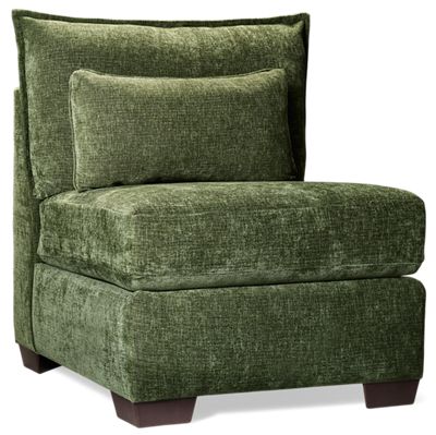 Puzzle Armless Chair - Modular System - Plush Cushions - Soft Chenille Fabric - Includes Lumbar Toss Pillow