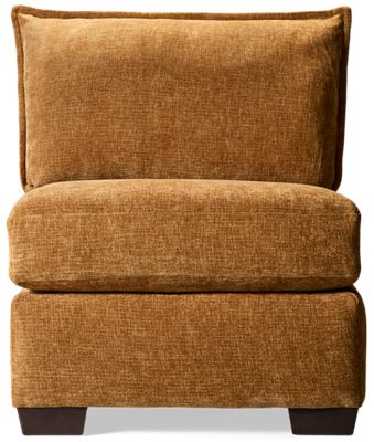 Puzzle Armless Chair - Modular System - Plush Cushions - Soft Chenille Fabric - Includes Lumbar Toss Pillow
