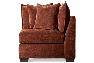 Puzzle Corner Chair - Modular System - Plush Cushions - Soft Chenille Fabric - Includes 2 Toss Pillows