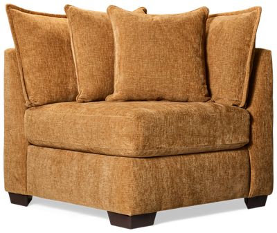 Puzzle Corner Chair - Modular System - Plush Cushions - Soft Chenille Fabric - Includes 2 Toss Pillows