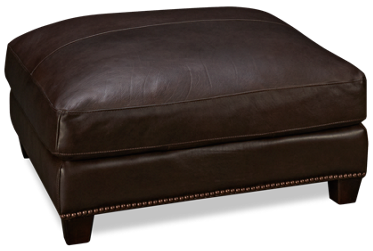 Madison Leather Ottoman Coffee Table - Nailhead Trim - Rich Leather - Durable Kiln-Dried Hardwood Frame