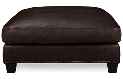 Madison Leather Cocktail Ottoman with Nailhead