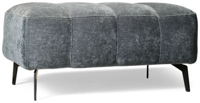 Portento Coffee Table Ottoman - Super Soft Fabric - Quilted Top - Mid-Century Modern