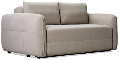 Catnap Full Futon Loveseat - Rounded Arms with Center Welt Trim - Full Sleeper Futon Conversion