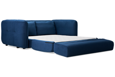 Catnap Full Futon Loveseat - Rounded Arms with Center Welt Trim - Full Sleeper Futon Conversion