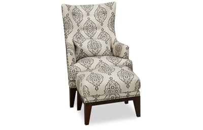 Charleston Accent Chair and Ottoman with Nailhead