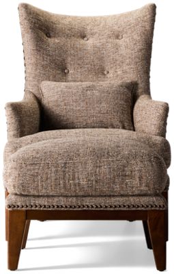 Charleston I Accent Chair & Ottoman with Nailhead
