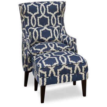 Stampede Accent Chair with Nailhead & Ottoman