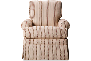 Sarasota Swivel Glider - Roll Arms - Tonal Welt Trim - Cozy Skirted Hem - Supportive Foam Cushions