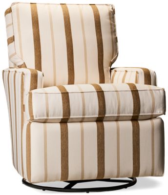 Naples Swivel Glider - Easy Care Sunbrella Fabric - Track Arms - Classic Vertical Stripe Design - 360-Degree Movement