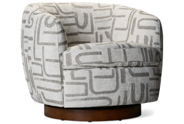Isla Accent Swivel Chair - Contemporary Style - Barrel Silhouette - Gently Flared Arms