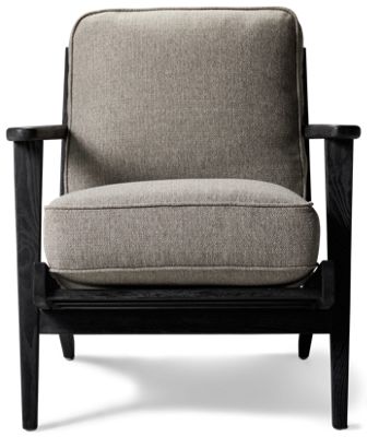 Zeus Accent Chair - Sturdy Wooden Frame - Rounded Armrests - Slatted Back Design - Soft, Durable Fabric