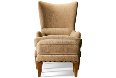 Balmoral Wing Chair & Ottoman - Curved Backrest - Nailhead Trim - Down Blend Cushions - Traditional Style