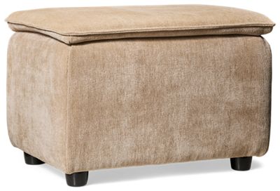 Ridge Accent Ottoman - Soft Polyester Fabric - Rectangular Shape - Padded Top - Cozy Comfort