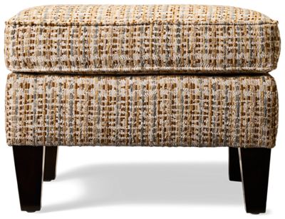 Bonsai Foot Stool - Classic Rectangular Ottoman - Plush Upholstered Top - Textured Fabric