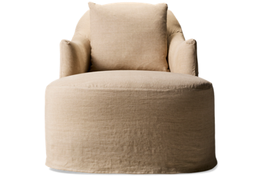Noel Accent Chaise Lounge - Soft Linen Slipcover - Arched Backrest for Support - Coastal Chic