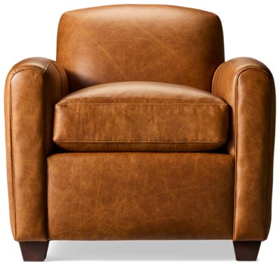 Havana Leather Chair - Luxurious Comfort - Plush Cushions - Top Grain Leather - Transitional Style