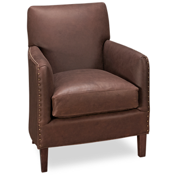 Calvin Leather Accent Chair with Nailhead