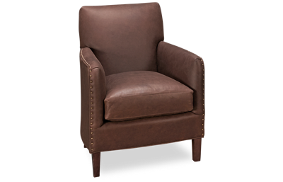 Calvin Leather Accent Chair with Nailhead