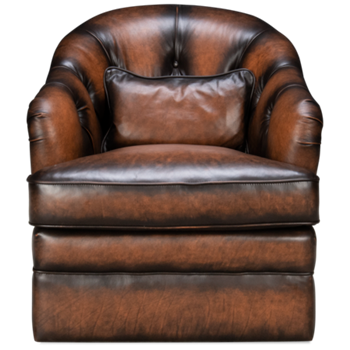 Tong Leather Accent Swivel Chair