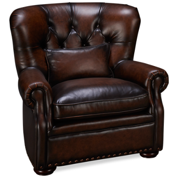 Creighton Leather Accent Chair with Nailhead