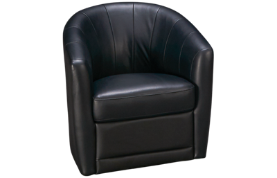 Natuzzi Editions Barile Leather Accent Swivel Chair