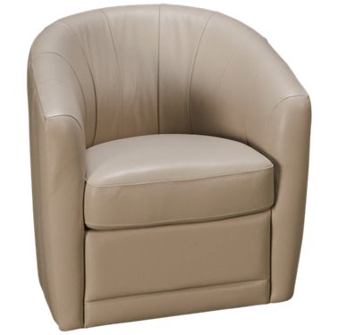 Natuzzi Editions Barile, Leather Swivel Chairs For Living Room