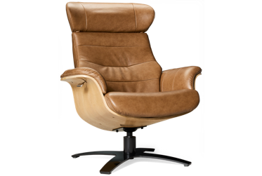 Karma Leather Accent Swivel Chair