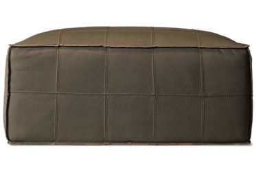 Sophie Accent Ottoman Coffee Table - Top-Grain Leather - Square Quilted Stitching - High Resiliency Foam Seat