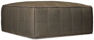 Sophie Accent Ottoman Coffee Table - Top-Grain Leather - Square Quilted Stitching - High Resiliency Foam Seat
