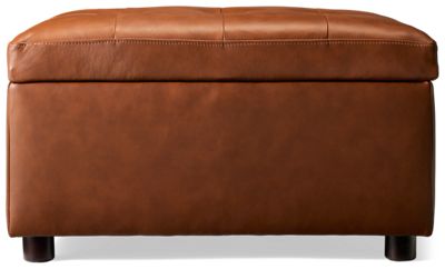 Cuddler Leather Accent Lift Top Ottoman - Plush Tufted Top - Hidden Storage