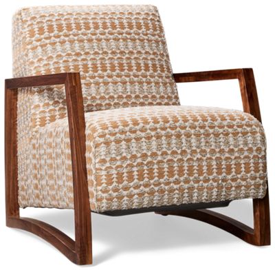 Bennett Accent Chair - Textured Upholstery - Wooden Sled Legs - Transitional Comfort