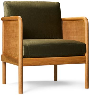 Raya Accent Chair - Smooth Wooden Frame - Curved Back - Crypton Performance Fabric