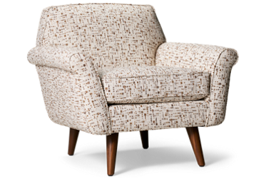 Choices Accent Chair - Mid-Century Modern Profile - Tall Flared Walnut Legs - Durable Polyester Fabric