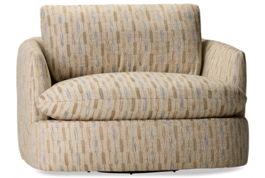 Albany Accent Swivel Chair - Soft Textured Upholstery - Cozy Curved Shape - Flared Arms - High Resiliency Foam Seat
