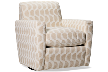 Choices Swivel Accent Chair - Transitional Style - Plush Box Cushion - Track Arms