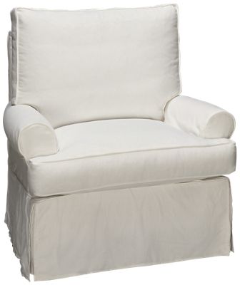 slipcovered swivel rocker