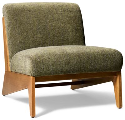 Del Mar Accent Chair - Armless Design - Exposed Angled Wood Frame - Soft & Durable Cover - Contemporary Comfort