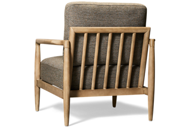 Loom Accent Chair - Easy Care Polyester - Wood Frame - Sculpted Armrests